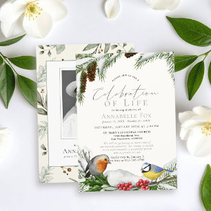 Invitación Celebración de la Vida Funeral Memorial de Aves de