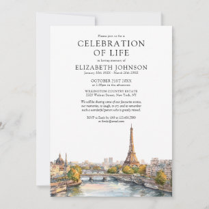 Invitación Celebración de la Vida Funeral Memorial París Fran