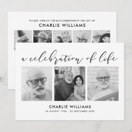 Invitación Celebración de la vida/funeral/monumento conmemora