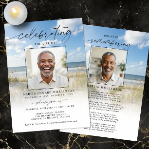 Invitación Celebración de la Vida Funeral Playa Foto