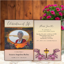 Invitación Celebración de la Vida Funeral Puesta de Sol 2584