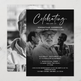 Invitación Celebración de la Vida/Funeral/Recuerdo de 2 Fotos