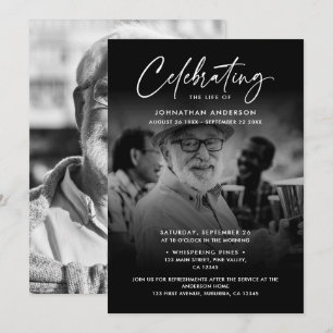 Invitación Celebración de la Vida/Funeral/Recuerdo de 2 Fotos