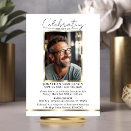 Invitación Celebración de la vida Gracias de oro + POEMA