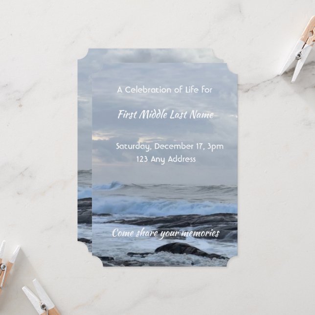 Invitación Celebración de la vida invita a la tormenta Cloud  (Anverso/Reverso In Situ)