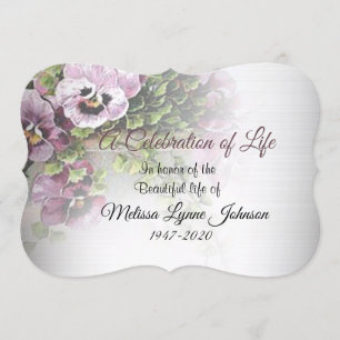 Invitación Celebración De La Vida, Jardín Pansy
