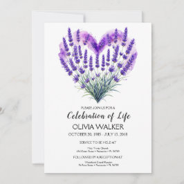 Invitación Celebración de la Vida Lavanda