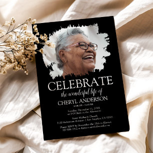 Invitación Celebración de la Vida Memorial de Foto Personaliz