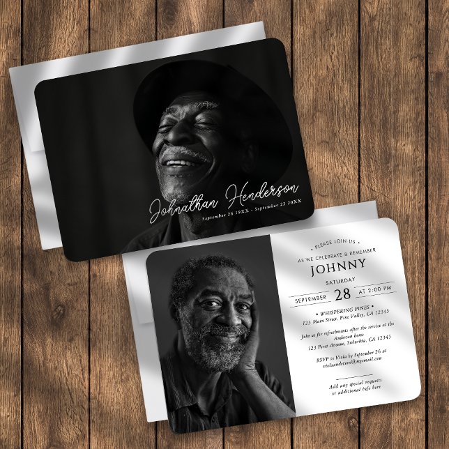 Invitación Celebración de la Vida Memorial de Funeral Moderno (Subido por el creador)