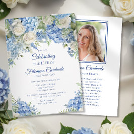 Invitación Celebración de la Vida Memorial de Hortensias Azul