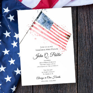 Invitación Celebración de la Vida Memorial de la Bandera Amer