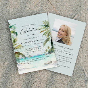 Invitación Celebración de la Vida Memorial de Playa Tropical