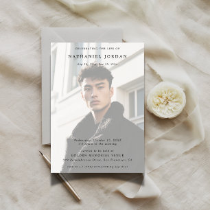 Invitación Celebración de la vida memorial fúnebre con foto e
