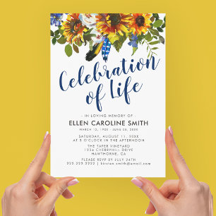 Invitación Celebración de la Vida   Memorial Funeral Girasole