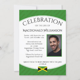 Invitación CELEBRACIÓN DE LA VIDA Memorial Funeral JAMAICA Fo