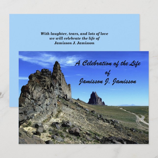 Invitación Celebración de la vida, Memorial Service Shiprock (Anverso / Reverso)