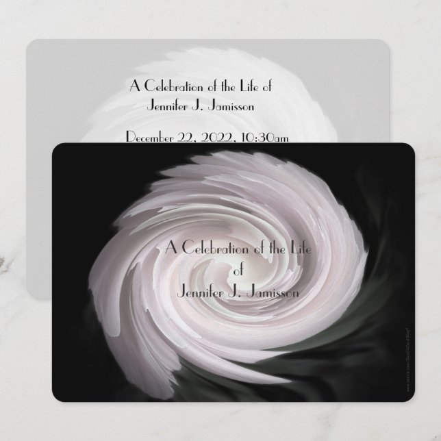 Invitación Celebración de la vida moderna de un remolino rosa (Anverso / Reverso)