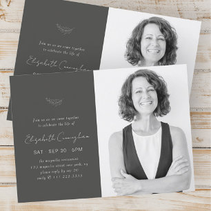 Invitación Celebración de la vida moderna foto Minimalista si