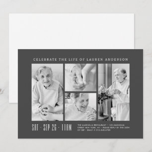 Invitación Celebración de la vida moderna simple 4 Collages d