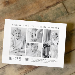 Invitación Celebración de la vida moderna simple 4 Collages d