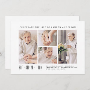 Invitación Celebración de la vida moderna simple 4 Collages d