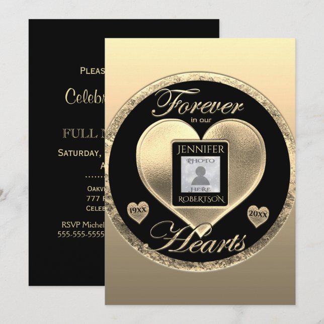 Invitación Celebración de la vida - Para siempre en nuestros  (Anverso / Reverso)