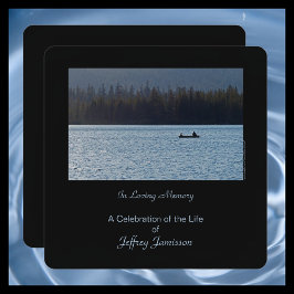 Invitación Celebración de la vida, pescadores en el lago, Pla