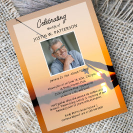 Invitación Celebración de la vida Pescando tema de foto funer