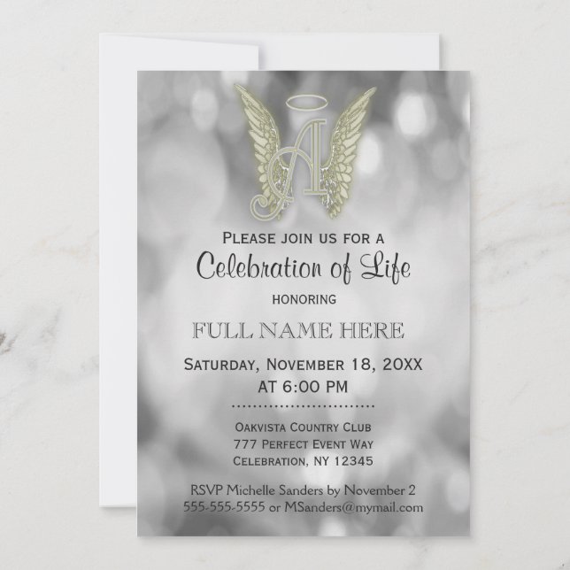 Invitación Celebración de la vida - Plata (Reverso)