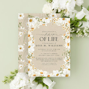 Invitación Celebración de la vida por el acuarela de la marga