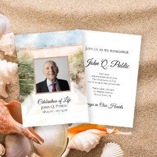 Invitación Celebración de la vida por el acuarela de la playa