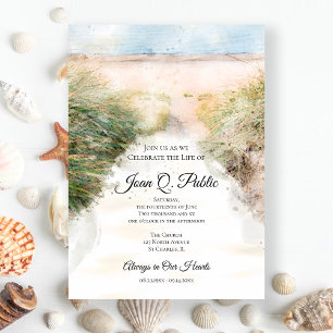 Invitación Celebración de la vida por el acuarela de la playa