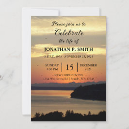 Invitación Celebración de la vida por el atardecer marino nar