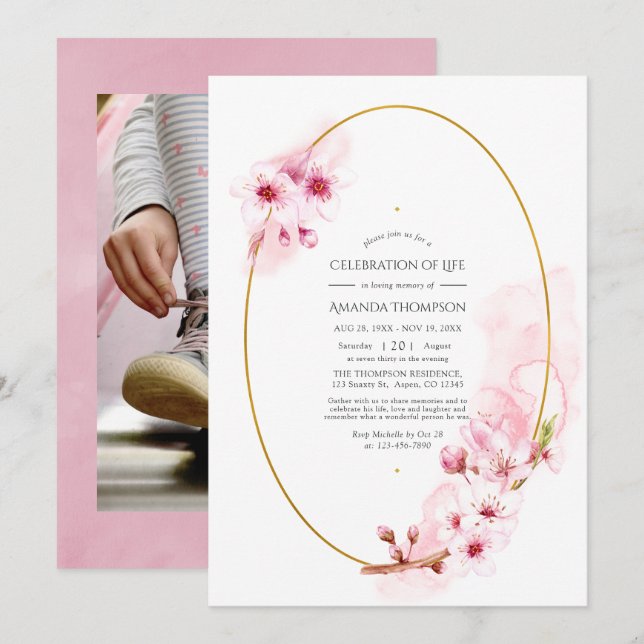 Invitación Celebración de la vida por el florecimiento del ce (Anverso / Reverso)