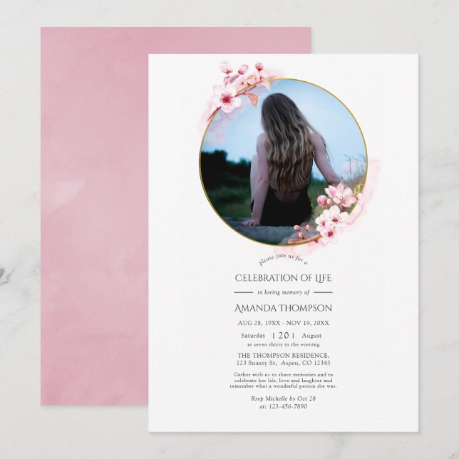 Invitación Celebración de la vida por el florecimiento del ce (Anverso / Reverso)