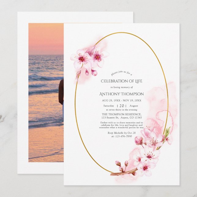 Invitación Celebración de la vida por el florecimiento del ce (Anverso / Reverso)