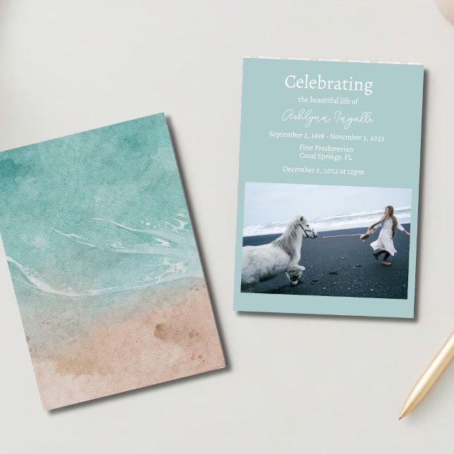 Invitación Celebración de la vida por el funeral de Ocean Bea (Subido por el creador)