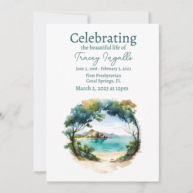 Invitación Celebración de la vida por el funeral del Círculo  (Anverso)