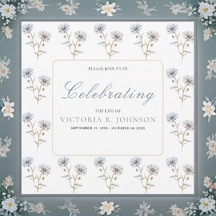 Invitación Celebración de la vida por el patrón floral acuare