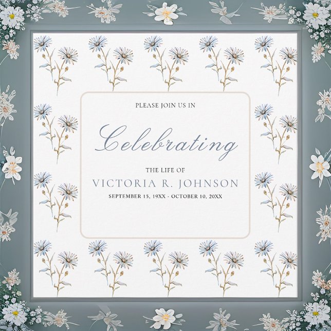 Invitación Celebración de la vida por el patrón floral acuare (Subido por el creador)