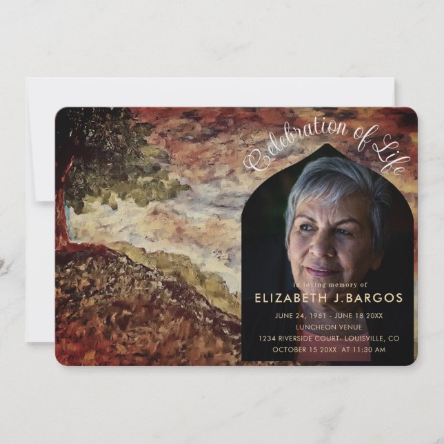 Invitación Celebración de la vida por foto de selva rusa (Anverso)