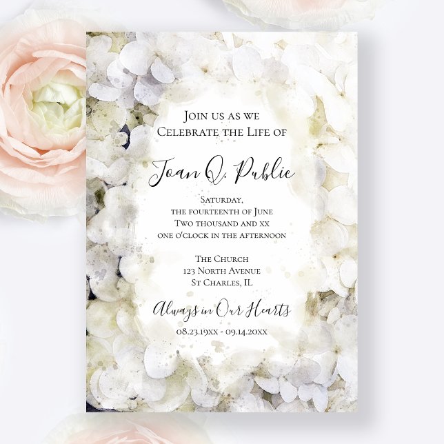 Invitación Celebración de la vida por la acuarela de las hidr (Subido por el creador)