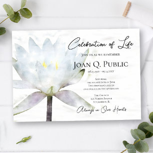 Invitación Celebración de la vida por la acuarela de White Wa