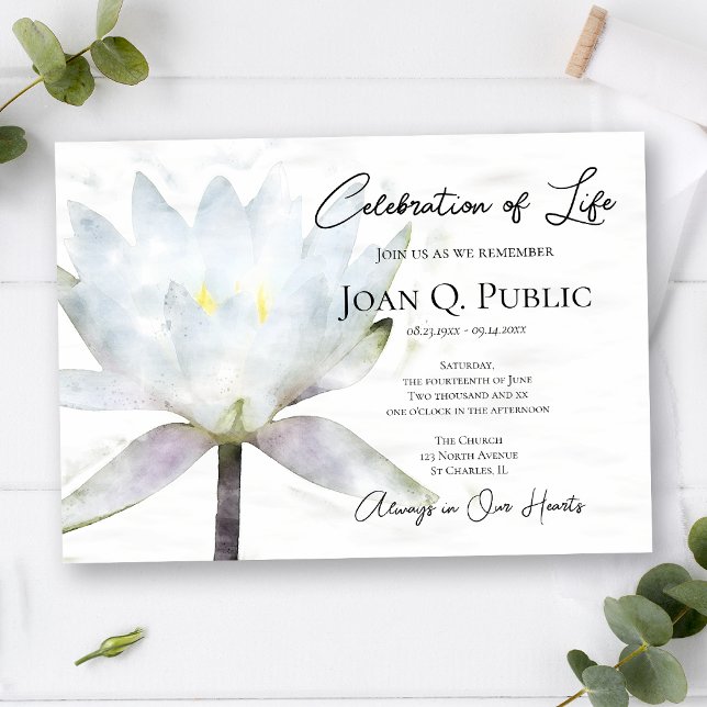 Invitación Celebración de la vida por la acuarela de White Wa (Subido por el creador)
