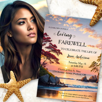 Invitación Celebración de la vida por la foto de Sunset Beach
