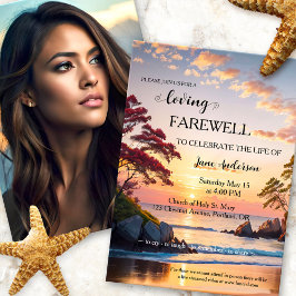 Invitación Celebración de la vida por la foto de Sunset Beach