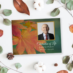 Invitación Celebración de la vida por las hojas de color de o