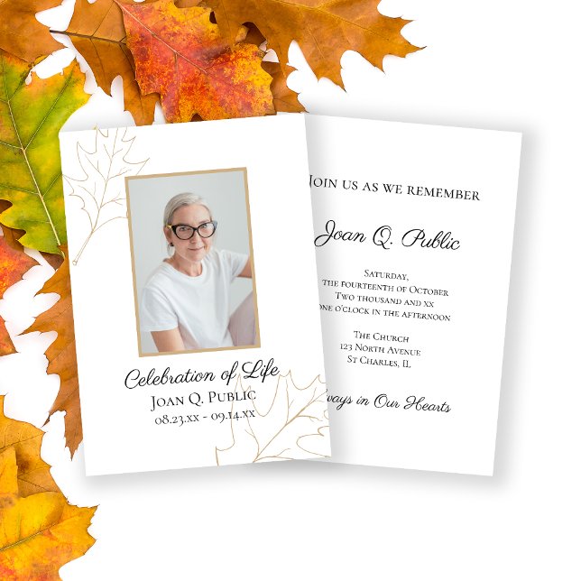 Invitación Celebración de la vida por las hojas de roble otoñ (Subido por el creador)