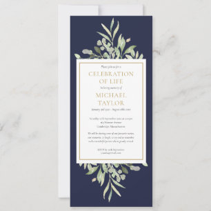 Invitación Celebración de la vida Servicio funerario de veget