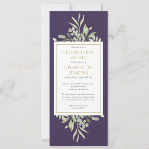 Invitación Celebración de la Vida Servicio Funerario de Veget